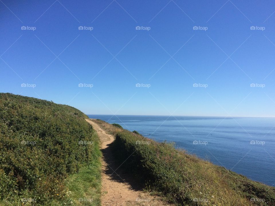 Cliff path, Icart point, Guernsey 