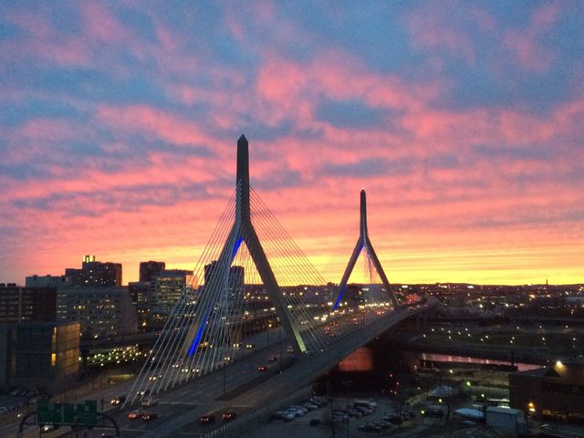 Zakim Bridge Sunset - Boston