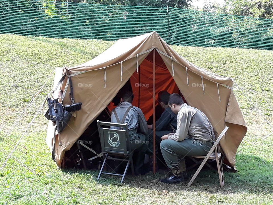d-day reenactment soldier tent