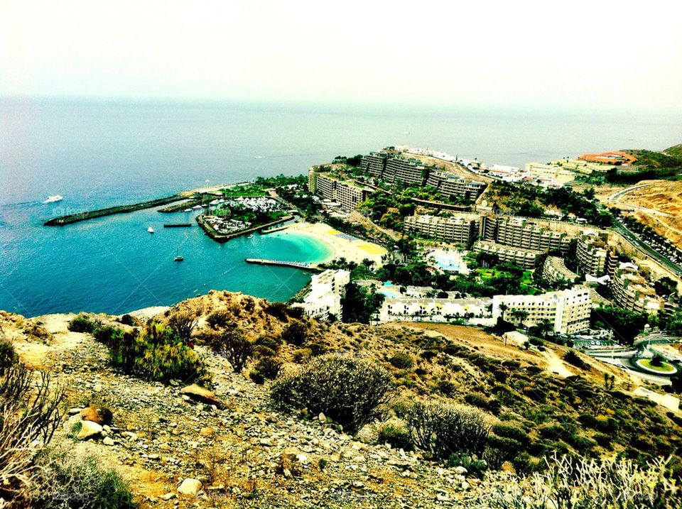beach ocean travel mountain by rebelf