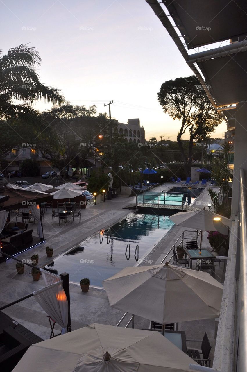 Hotel pool view, barbados