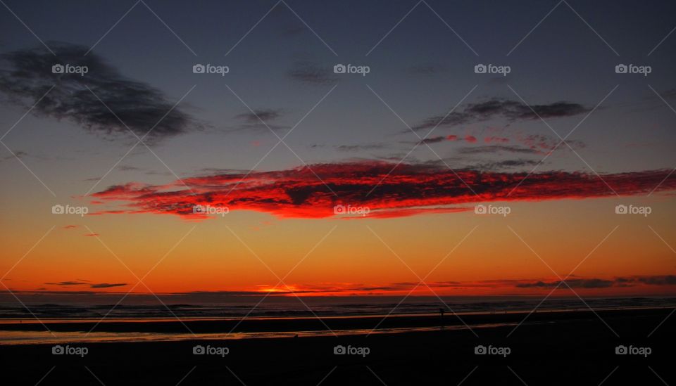 Red & Yellow Ocean Clouds Sunset