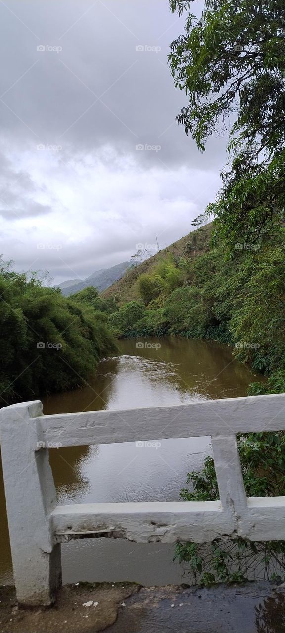 river under the bridge in minas gerais brazil