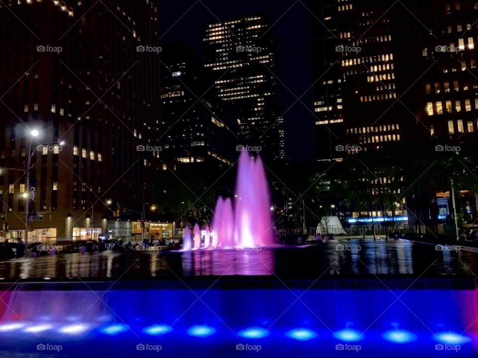 Colorful fountain New York
