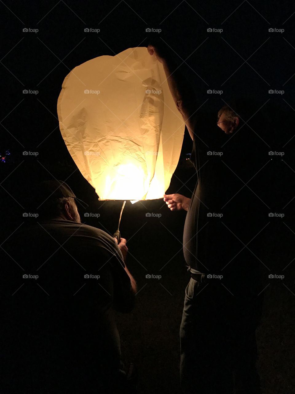 Lighting Chinese lanterns 