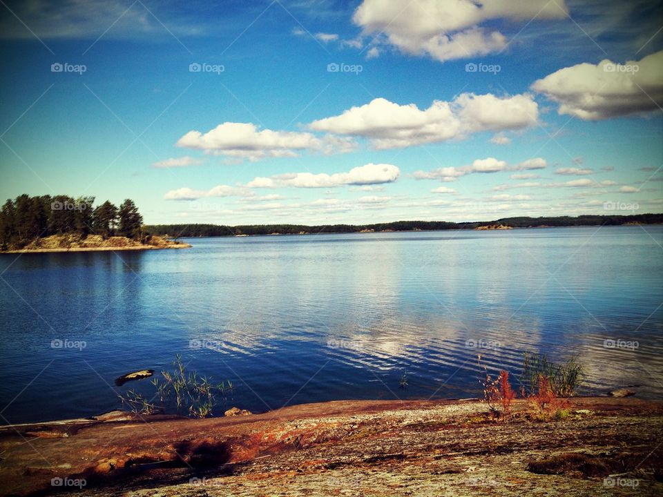 Calm waters of lake Saimaa