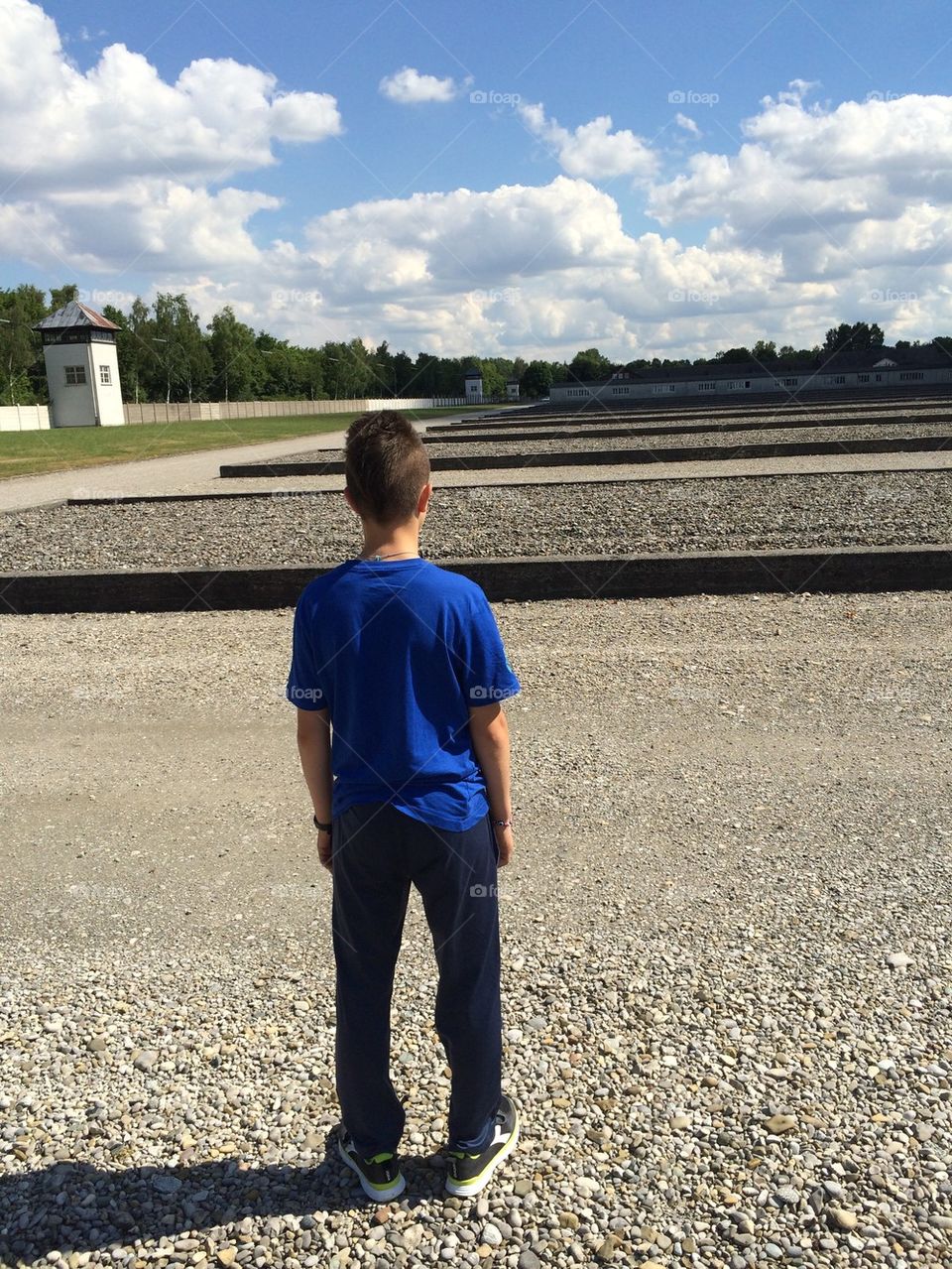 Young boy at Dachau's concentration camp