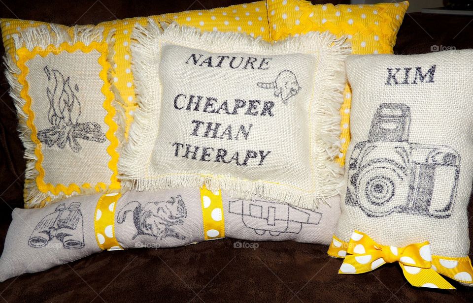 Yellow nature pillows 