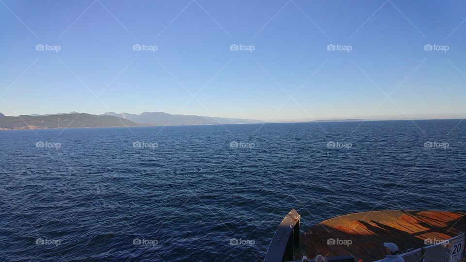 Vista on a Clear Day in Strait of Georgia, British Columbia