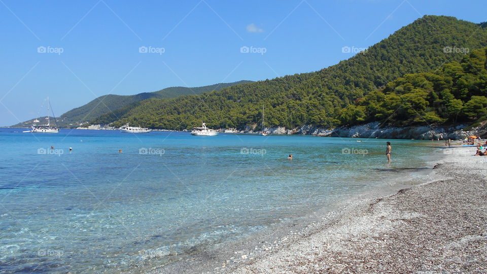 View of a sea from the beach