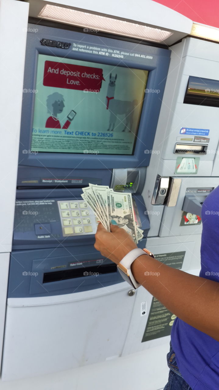 Money cash from ATM machine