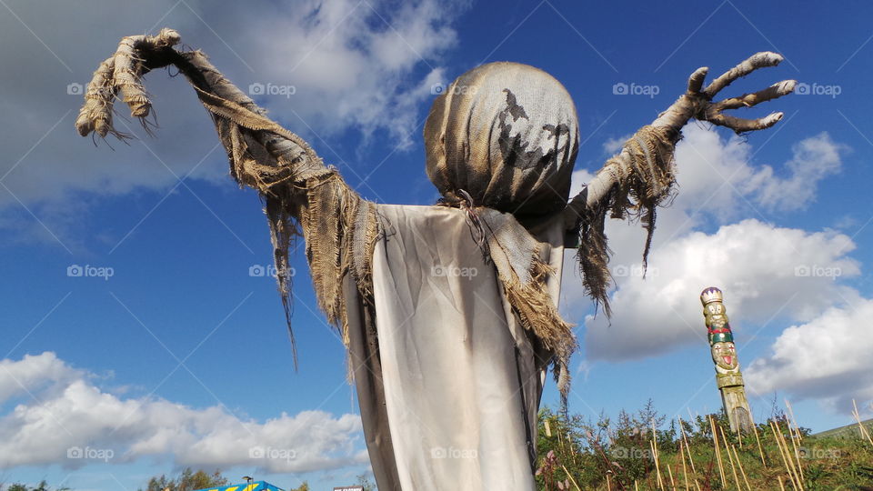 huge angry scare crow