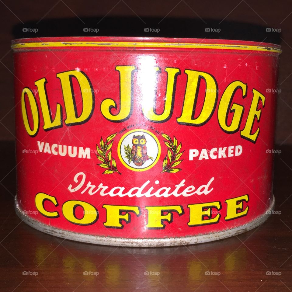 Old judge coffee can.