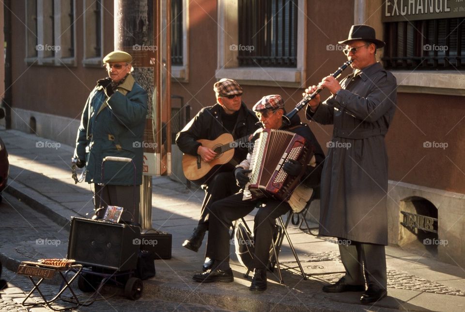 A street band in Warsaw