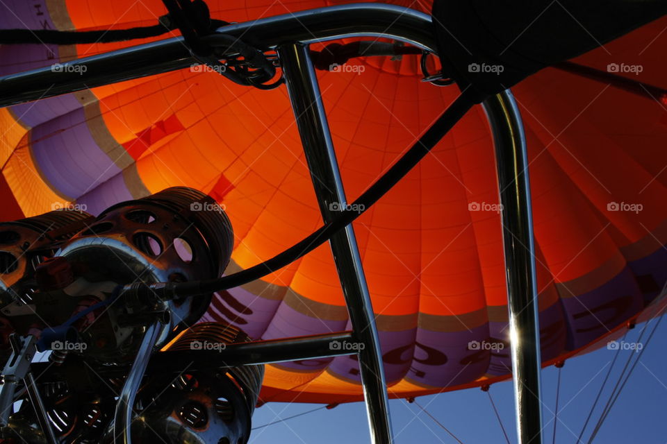 Inside a hot air ballon