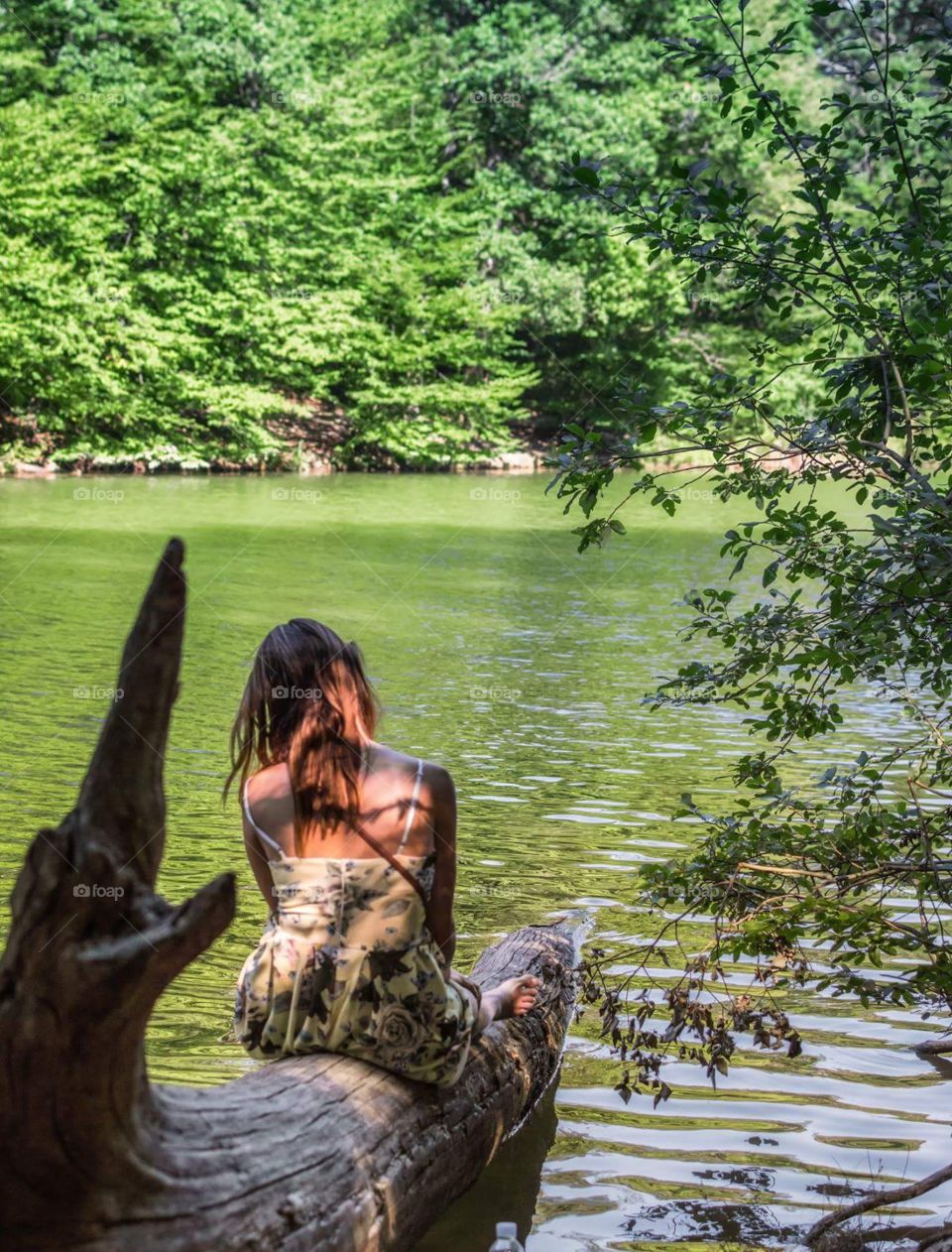 relaxing by the lake