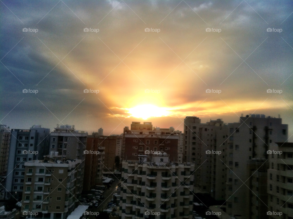 al kuwait blue orange sun by LisAm