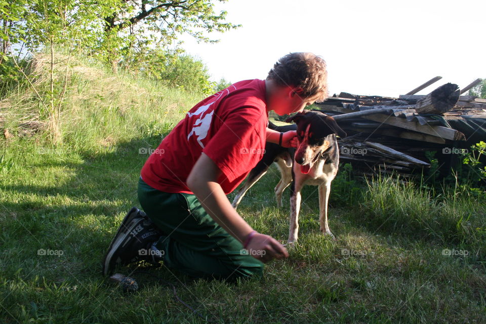 Dog and his human are having an emotional moment together.