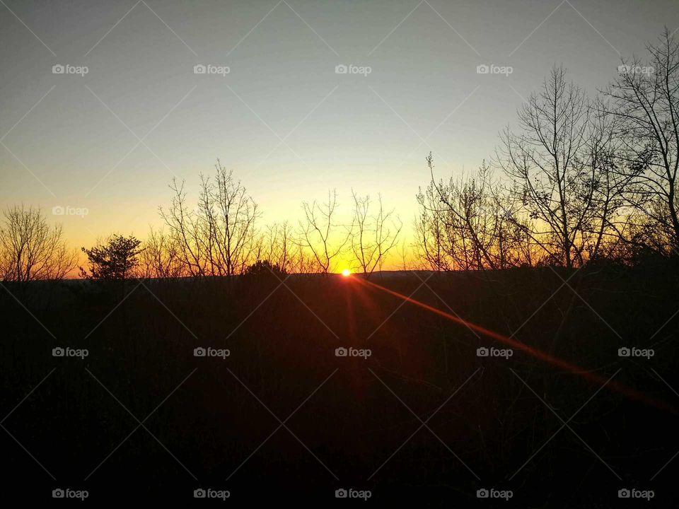 Sunset in the Blue Ridge mountains