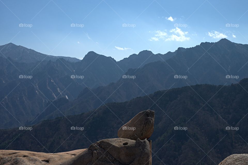 The Taebaek mountain chain,  the backbone of the Korean peninsula.