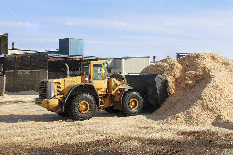 Yellow bulldozer