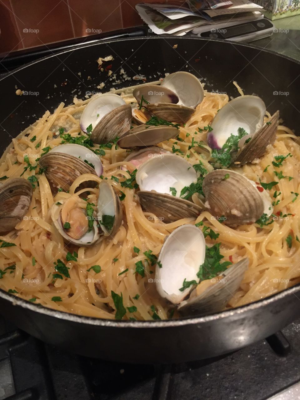 Clams cooking 