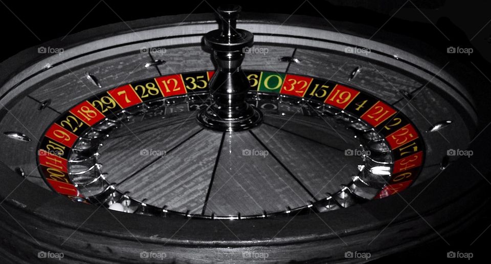 Roulette wheel casino scene 
