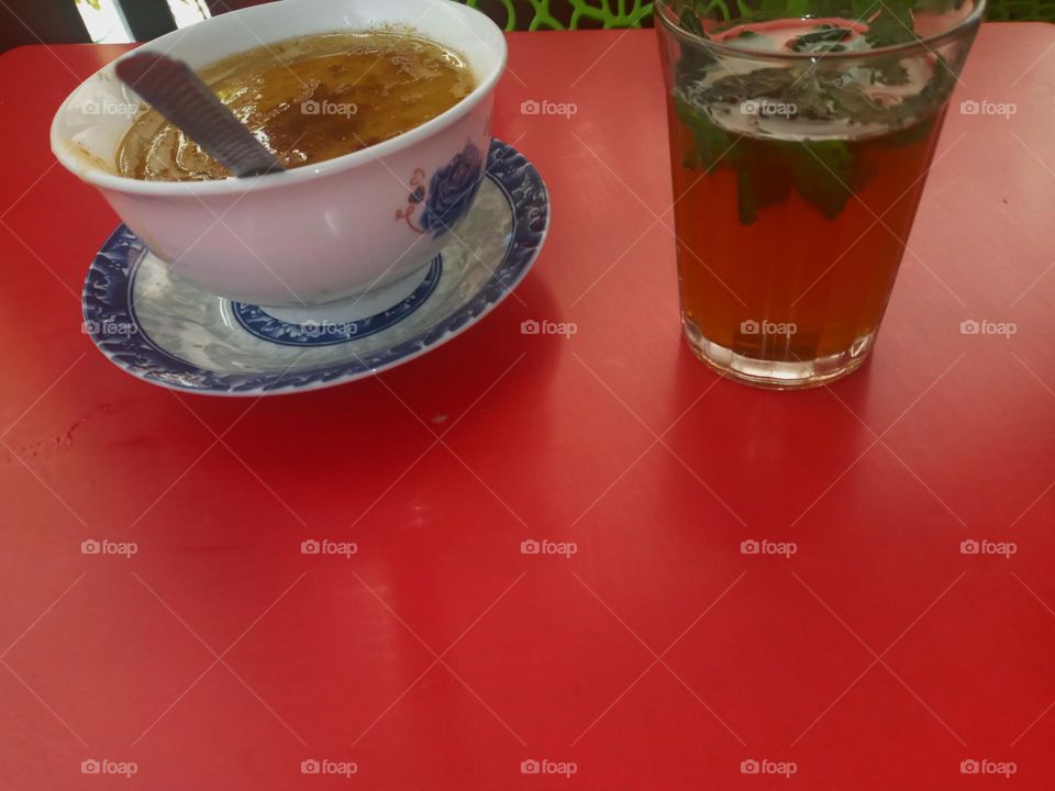 Bean soup with olive oil and the