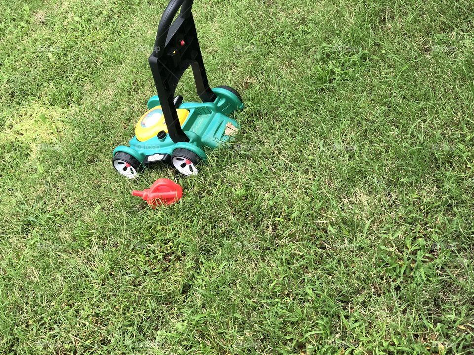 Mowing child’s mower