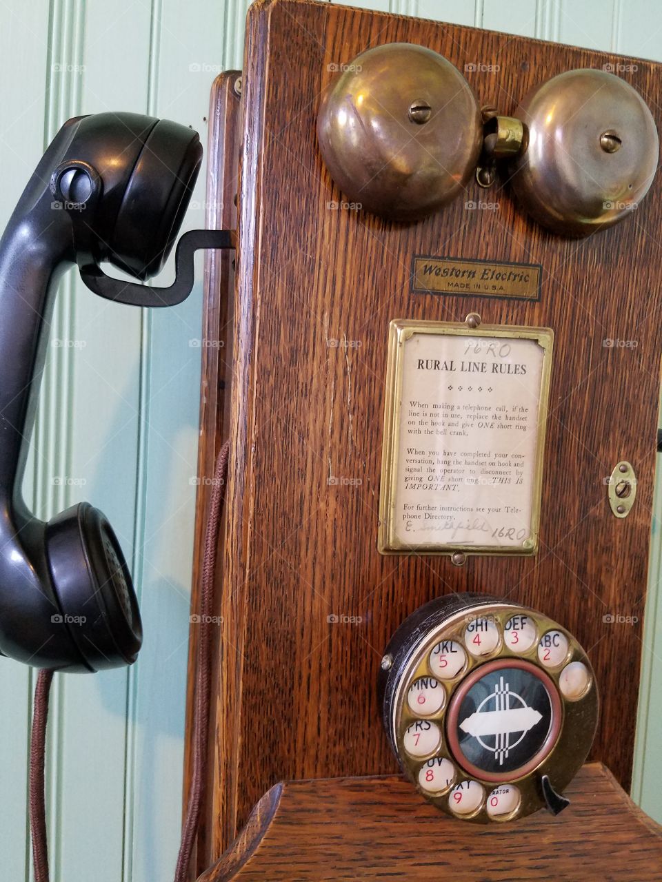 Antique phone close up