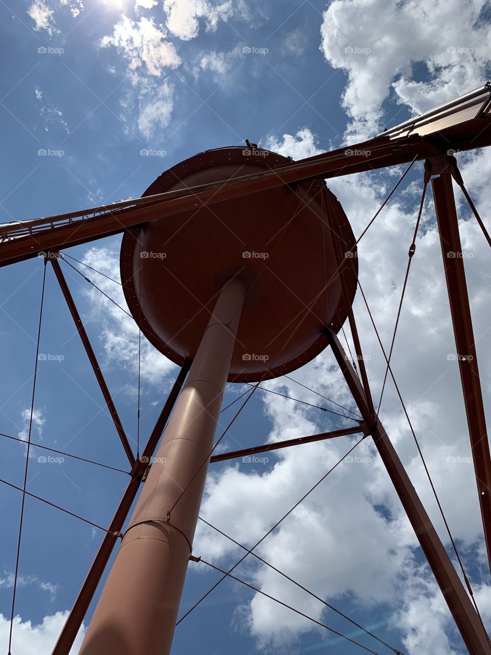 Looking up at a steel tower, in downtown Columbus, Ohio. 