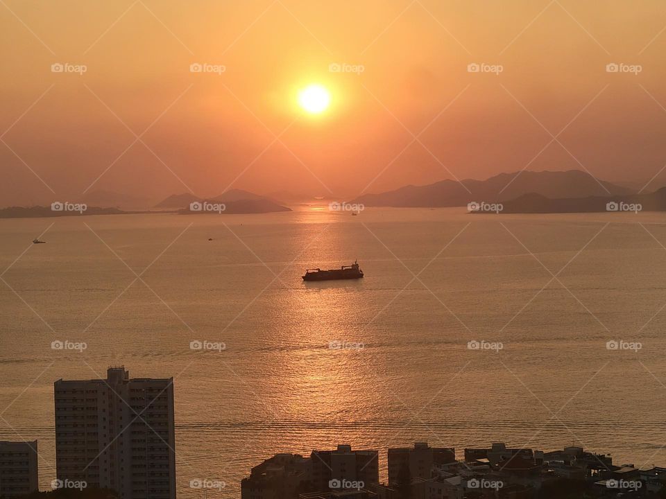 Sunset at Queen Mary Hospital Hong Kong