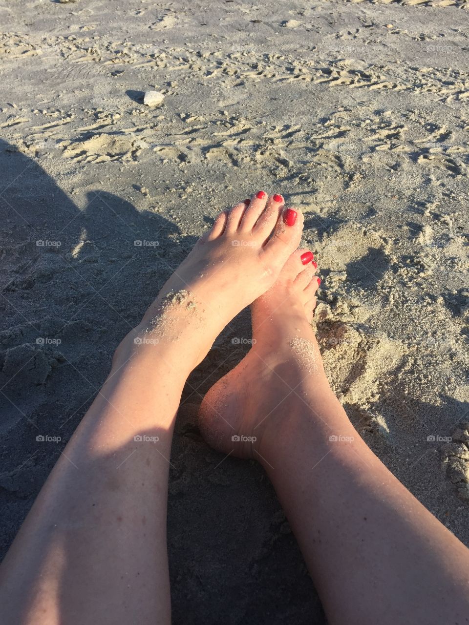 Toes in the sand Folly Beach