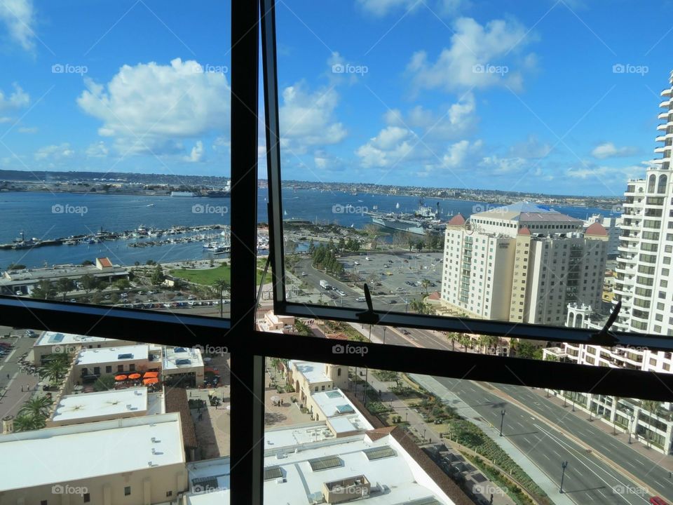 Window to Sailboats on the Ocean.