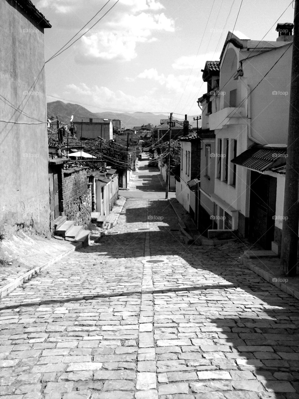 Road. the street where i grew up in Korca