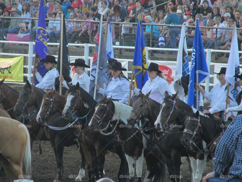 Rodeo  flag girls