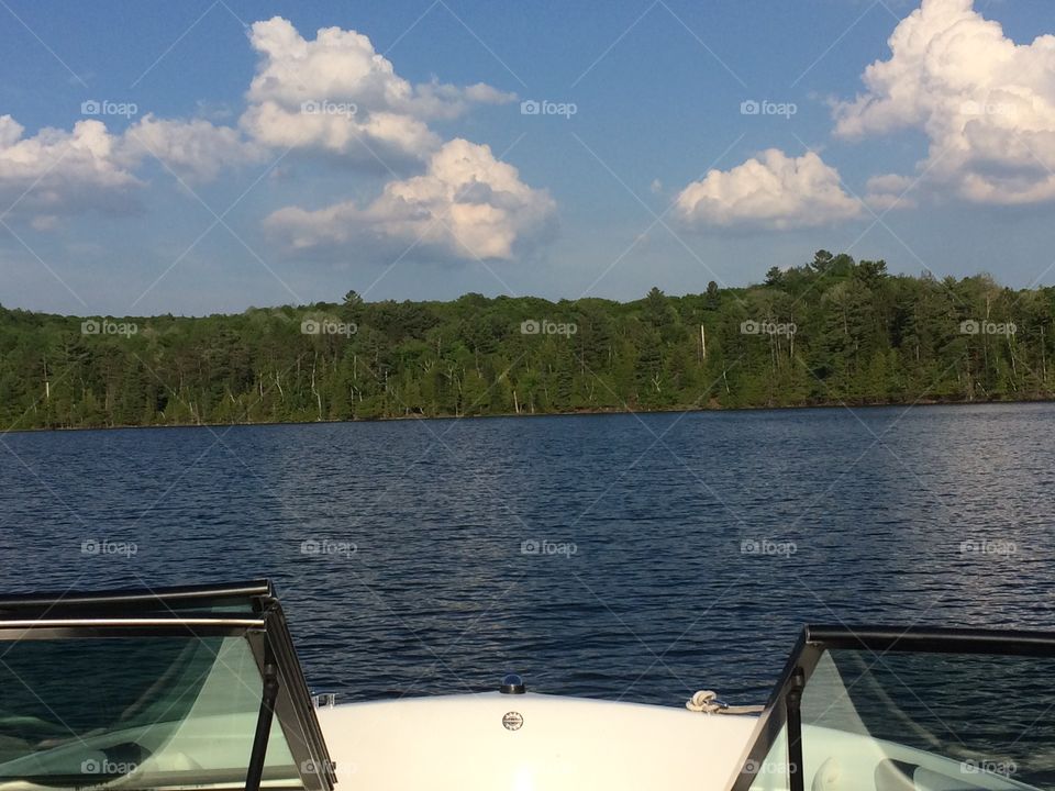 Lake view on boat