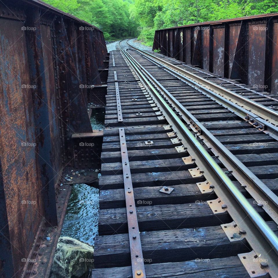 Train tracks . Bridge 