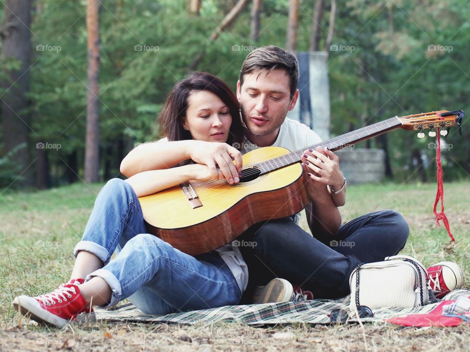 Leisure, Girl, Sit, Outdoors, Young