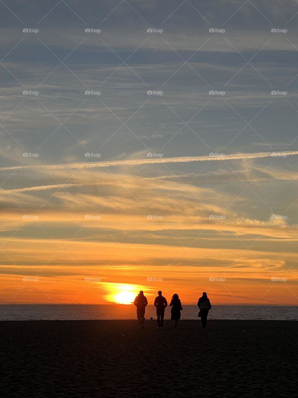 Group in the sunset