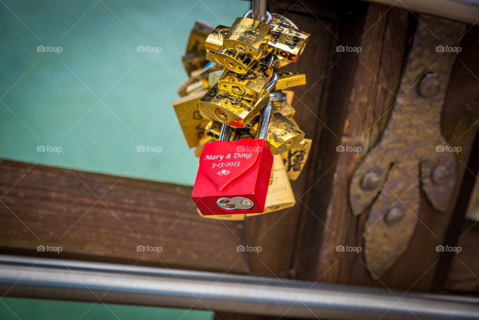 Locks on a bridge