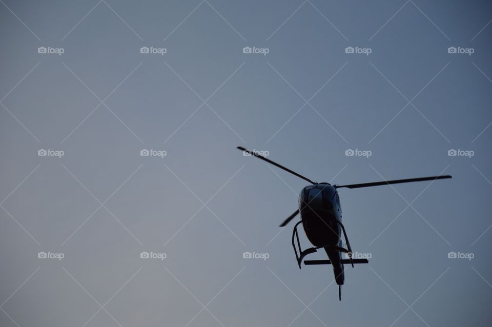 helicopter at evening