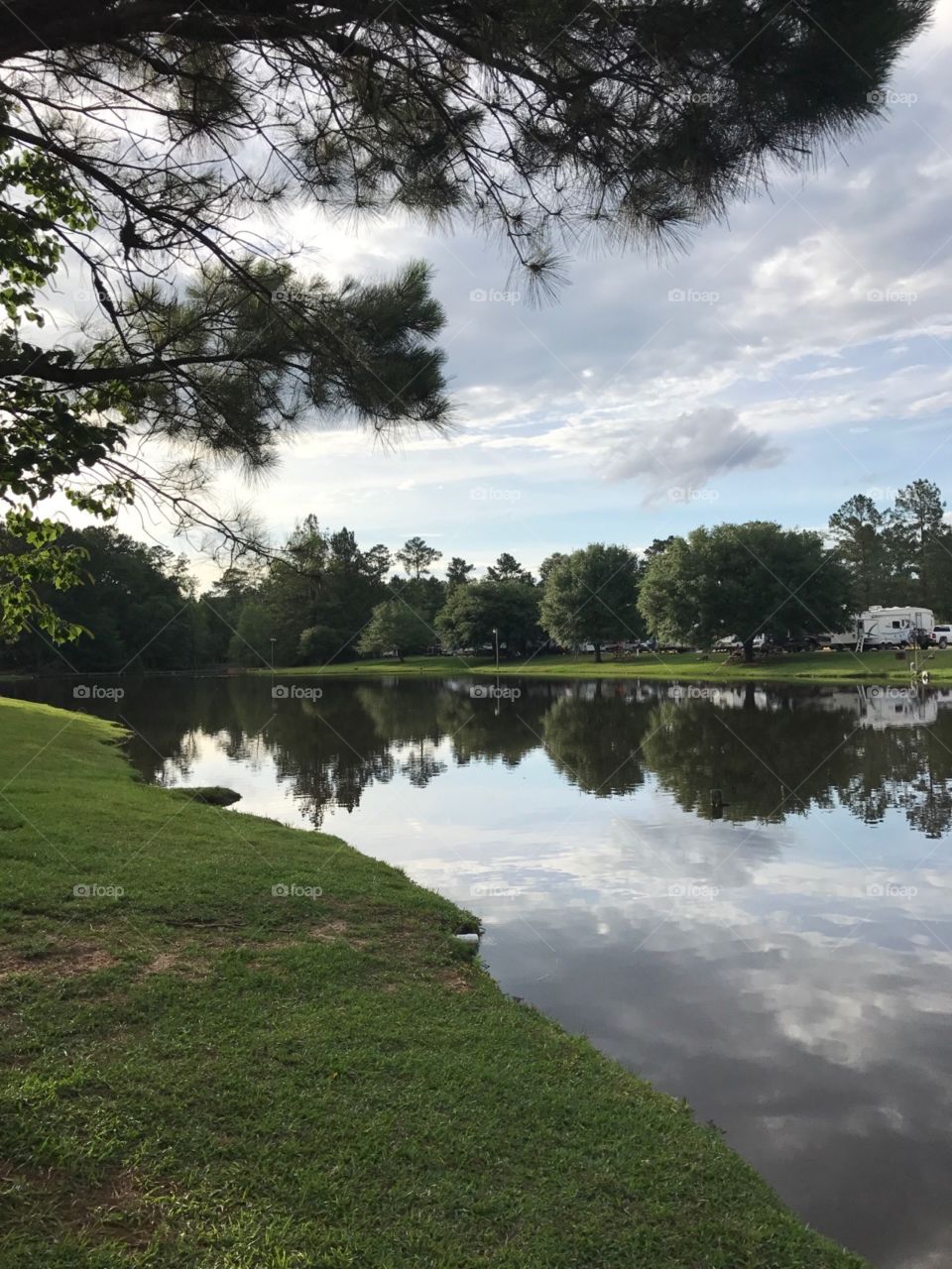 Beautiful reflection of water on the lake.