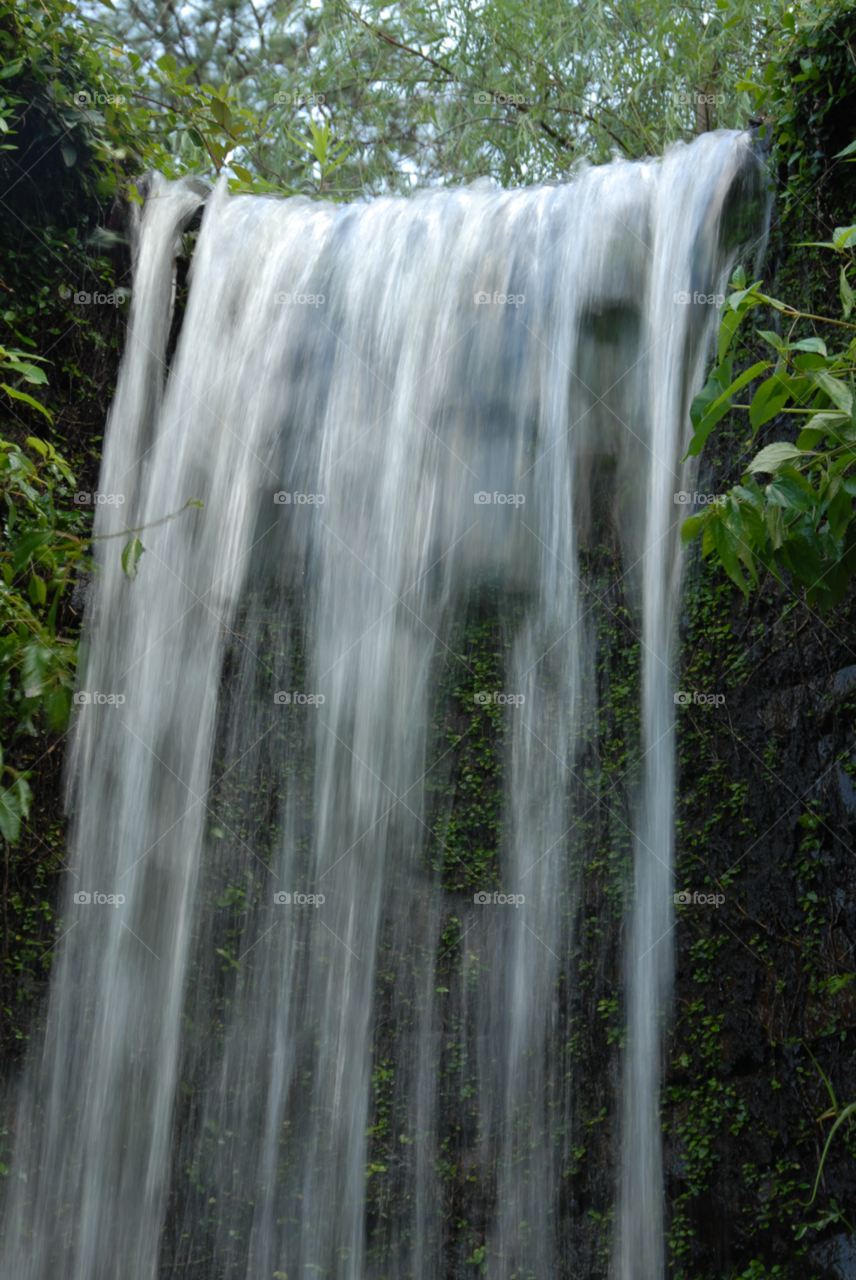 green nature water waterfall by lightanddrawing