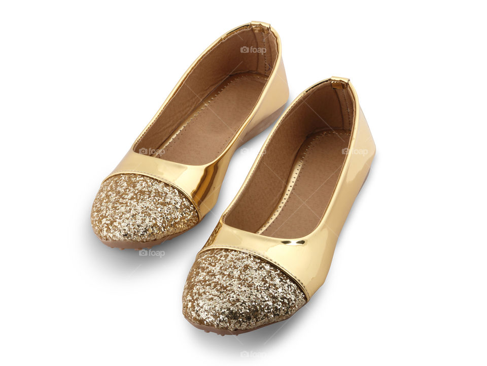 Golden women's sandal / shoes