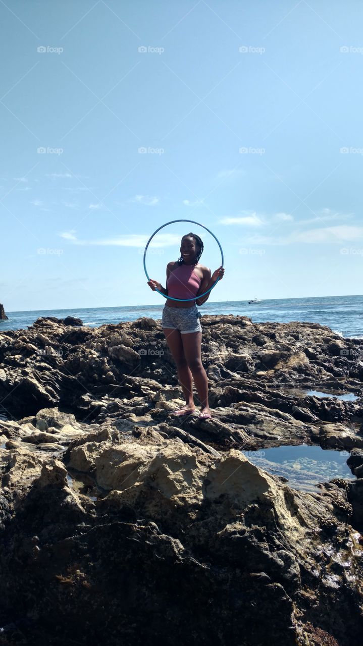 Hula hoop at the beach