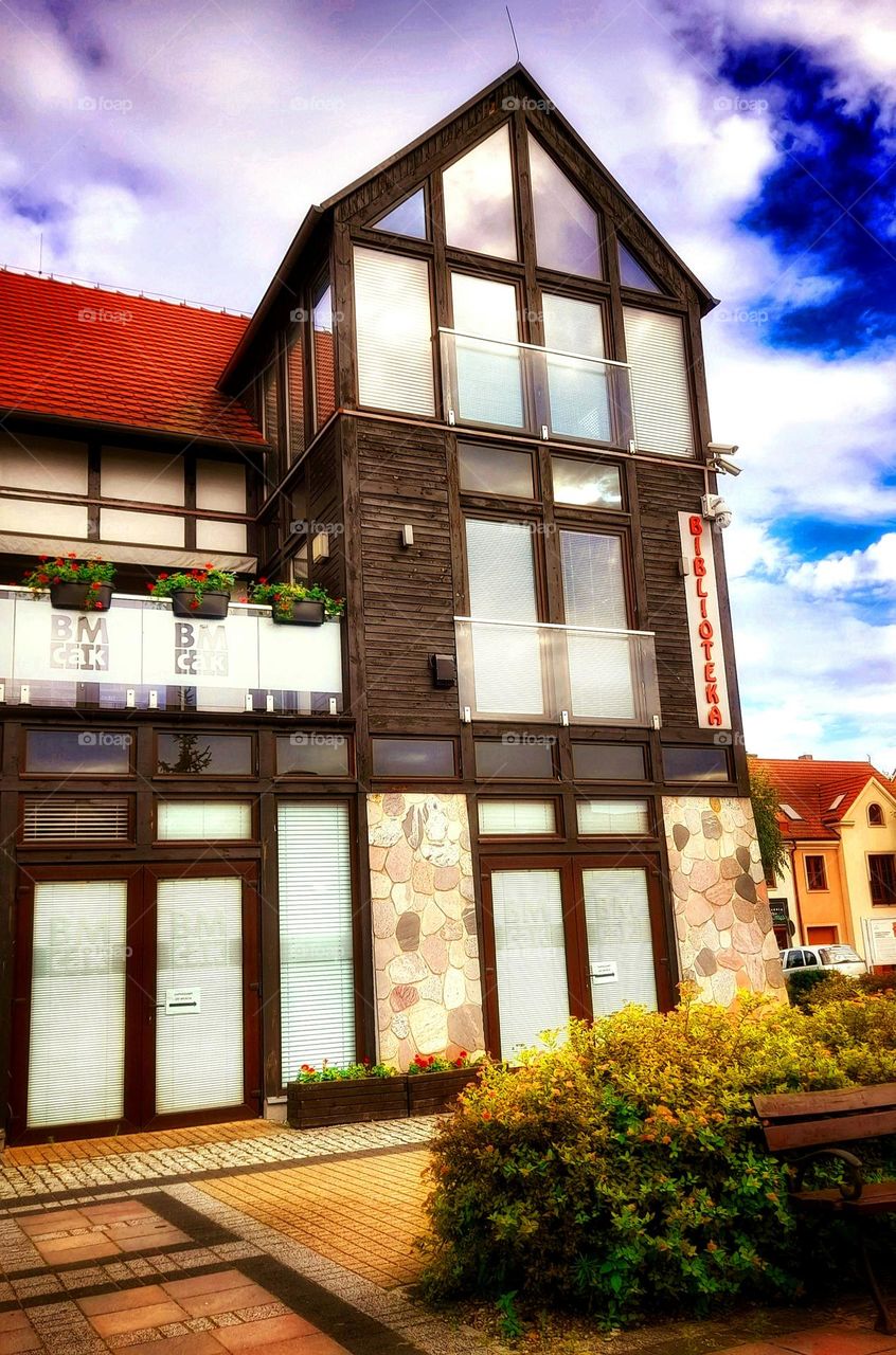 Library in Puszczykowo, 15km from Poznań, Poland.
