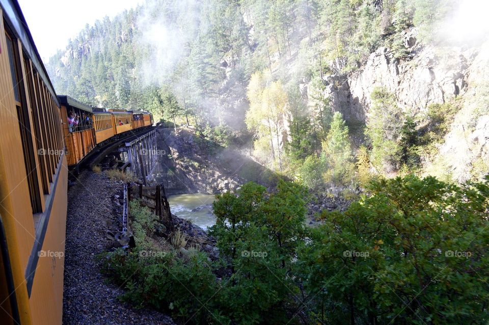 The Durango & Silverton Narrow Gauge Railroad line was built in 1881 and 1882. It hauled silver and gold ore from the San Juan Mountains.