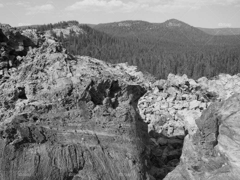 Rugged terrain of the Big Obsidian Flow 