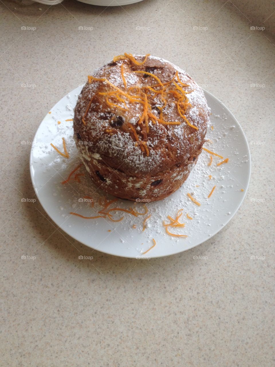 Zuccotto made with Panettone bread. Orange and ricotta cheese filling. Christmas Dessert gone right!! 